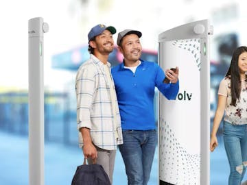 Evolv Express system with people walking through